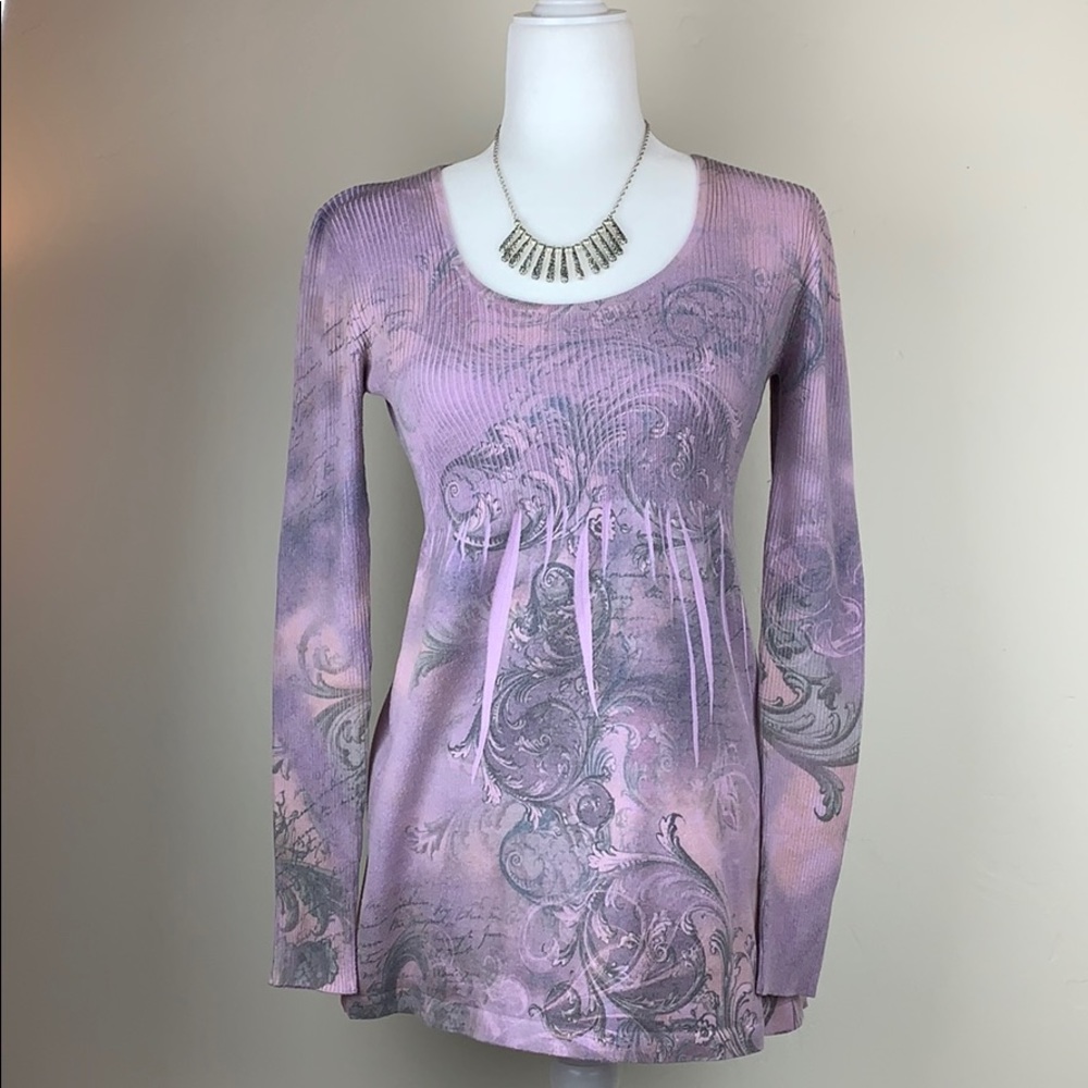 One World lavender sweater